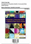 Test Bank for Foundations for Population Health in Community Public Health Nursing&comma; 6th Edition by Stanhope