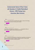 Environmental Science B Final &sol; Exam with Questions & Verified Rationalized Answers&comma; 100&percnt; Passing Score Guarantee &lpar;Best Answers&rpar;        