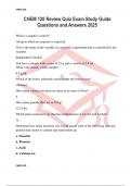 CHEM 120 Review Quiz Exam Study Guide Questions and Answers 2025
