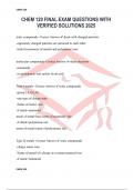 CHEM 120 FINAL EXAM QUESTIONS WITH VERIFIED SOLUTIONS 2025