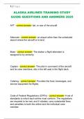ALASKA AIRLINES TRAINING STUDY  GUIDE QUESTIONS AND ANSWERS 2025
