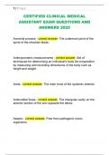 CERTIFIED CLINICAL MEDICAL  ASSISTANT EXAM QUESTIONS AND  ANSWERS 2025 