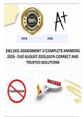 EML1501 Assignment 3 &lpar;COMPLETE ANSWERS&rpar; 2025 - DUE August 2025&semi; 100&percnt; CORRECT AND TRUSTED SOLUTIONS