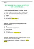 GSU BIOLOGY 1104 FINAL QUESTIONS  AND ANSWERS 2025 
