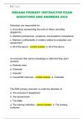 INDIANA PRIMARY INSTRUCTOR EXAM  QUESTIONS AND ANSWERS 2025 