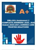 EML1501 Assignment 3 &lpar;COMPLETE ANSWERS&rpar; 2025 - DUE August 2025&semi; 100&percnt; CORRECT AND TRUSTED SOLUTIONS