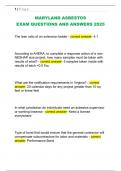 MARYLAND ASBESTOS  EXAM QUESTIONS AND ANSWERS 2025 