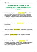 NC REAL ESTATE EXAM- STATE  PORTION QUESTIONS AND ANSWERS  2025