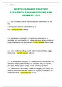 NORTH CAROLINA PRACTICE  LOCKSMITH EXAM QUESTIONS AND  ANSWERS 2025