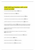 CHEM 1030 Exam Questions with correct answers provided
