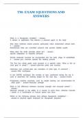 TM&colon; EXAM 1QUESTIONS AND ANSWERS