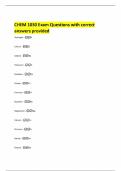 CHEM 1030 Exam Questions with correct answers provided