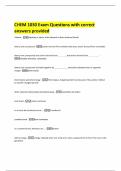 CHEM 1030 Exam Questions with correct answers provided