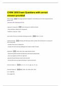 CHEM 1030 Exam Questions with correct answers provided
