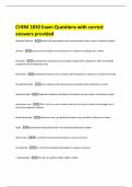 CHEM 1030 Exam Questions with correct answers provided