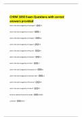 CHEM 1030 Exam Questions with correct answers provided