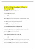 CHEM 1030 Exam Questions with correct answers provided