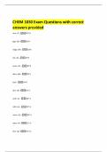 CHEM 1030 Exam Questions with correct answers provided