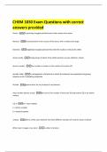 CHEM 1030 Exam Questions with correct answers provided