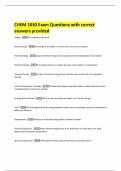 CHEM 1030 Exam Questions with correct answers provided