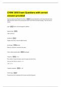 CHEM 1030 Exam Questions with correct answers provided