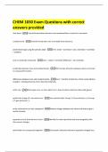CHEM 1030 Exam Questions with correct answers provided