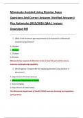 Minnesota Assisted Living Director Exam  Questions And Correct Answers &lpar;Verified Answers&rpar;  Plus Rationales 2025&sol;2026 Q&A &vert; Instant  Download Pdf