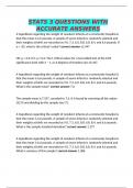 STATS 3 QUESTIONS WITH ACCURATE ANSWERS