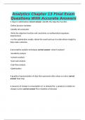 Analytics Chapter 13 Final Exam Questions With Accurate Answers