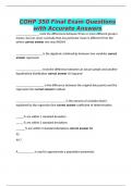 COHP 350 Final Exam Questions with Accurate Answers