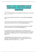 EXAM 3 SET BUSINESS STATS QUESTIONS WITH ACCURATE ANSWERS