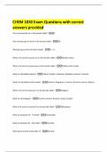 CHEM 1030 Exam Questions with correct answers provided