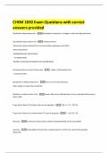 CHEM 1030 Exam Questions with correct answers provided