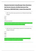 Maryland Assisted Living Manager Exam Questions  And Correct Answers &lpar;Verified Answers&rpar; Plus  Rationales 2025&sol;2026 Q&A &vert; Instant Download Pdf