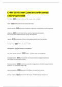 CHEM 1030 Exam Questions with correct answers provided