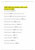 CHEM 1030 Exam Questions with correct answers provide