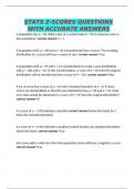 STATS Z-SCORES QUESTIONS WITH ACCURATE ANSWERS