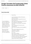 Dosage Calculation RN Fundamentals Online Practice Assessment 3&period;0 2025 UPDATE&excl;&excl;