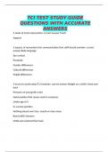 TCI TEST STUDY GUIDE QUESTIONS WITH ACCURATE ANSWERS