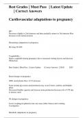 Best Grades &vert; Must Pass &vert; Latest Update &vert; Correct Answers Cardiovascular adaptations to pregnancy