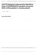 FedVTE Enterprise Cybersecurity Operations Exam COMPREHENSIVE questions answered&comma; 2025 verified graded A&plus; already passed&excl;