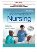 Test Bank for Fundamentals of Nursing&colon; The Art and Science of Person-Centered Care&comma; 10th Edition by Carol R&period; Taylor & Pamela Lynn&colon; Complete Practice Questions for Nursing Mastery