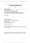 Solutions Manual Automation&comma; Production Systems&comma; Computer Integrated Manufacturering 3rd Edition