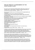 NSG 521 MODULE 12 ASSESSMENT OF THE HOSPITALIZED CLIENT