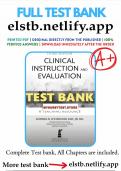  Test Bank for Clinical Instruction and Evaluation 3rd Edition OConnor