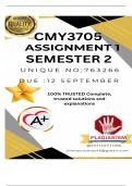 CMY3705 Assignment 1 (COMPLETE ANSWERS) Semester 2 2025 (763266)- DUE 12 September 2025