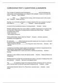 CAREGIVING TEST 2 QUESTIONS & ANSWERS