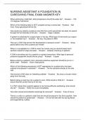 NURSING ASSISTANT A FOUNDATION IN CAREGIVING FINAL EXAM ANSWER KEY