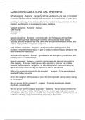 CAREGIVING QUESTIONS AND ANSWERS