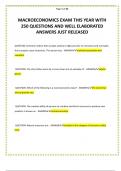 MACROECONOMICS EXAM THIS YEAR WITH 250 QUESTIONS AND WELL ELABORATED ANSWERS JUST RELEASED&period;